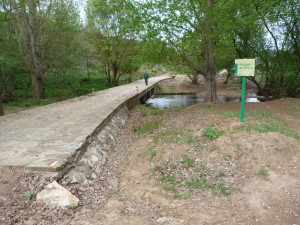 Most nad potokom Rivera de Huesna. Počas celej prechádzky sme jaštericu nevideli! 