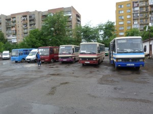 Autobusy v stanici Užhorod. 