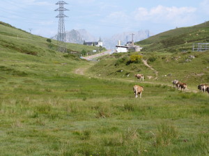 Púerto de Pajares, v pozadí Picos de Europa bez snehu, 19.6.2017, 09:43 h.